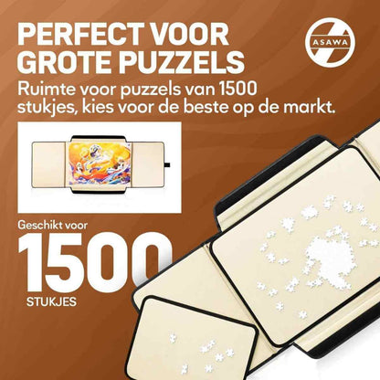Asawa puzzelmap voor 1500 stukjes, ideaal voor het veilig opbergen van grote puzzels.